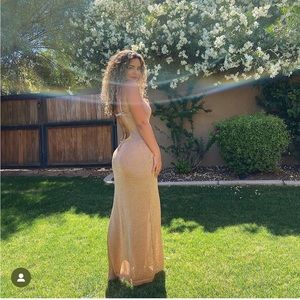 Gold sparkly maxi dress from revolve